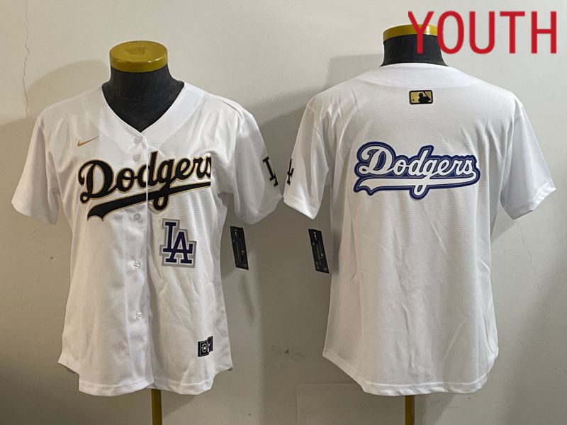 Youth Los Angeles Dodgers Blank White Game 2024 Nike MLB Jersey style 12056